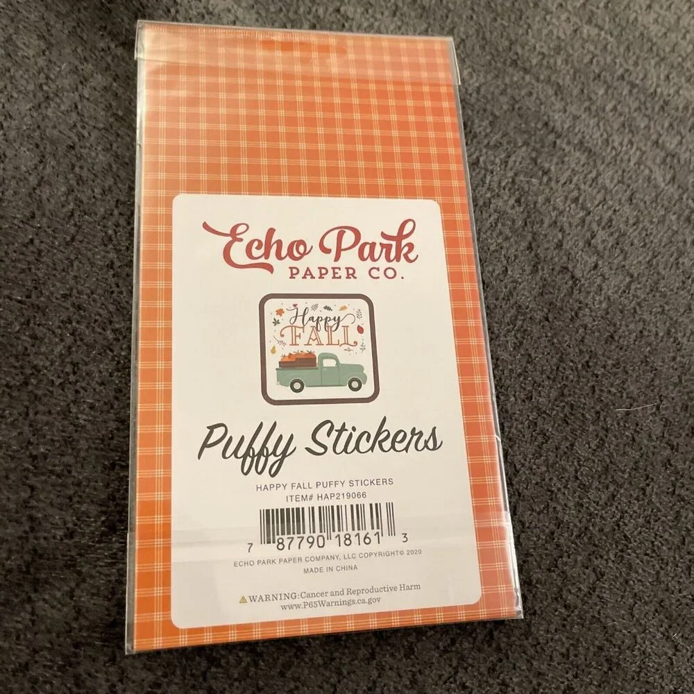 Other | New Echo Park Paper Co Happy Fall Puffy Stickers Sheet D13 ...